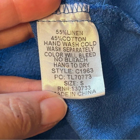 Umgee Royal Aline Womens Small Aline dress Ruffle Frayed Sleeves Fray Hem EUC - Picture 7 of 7